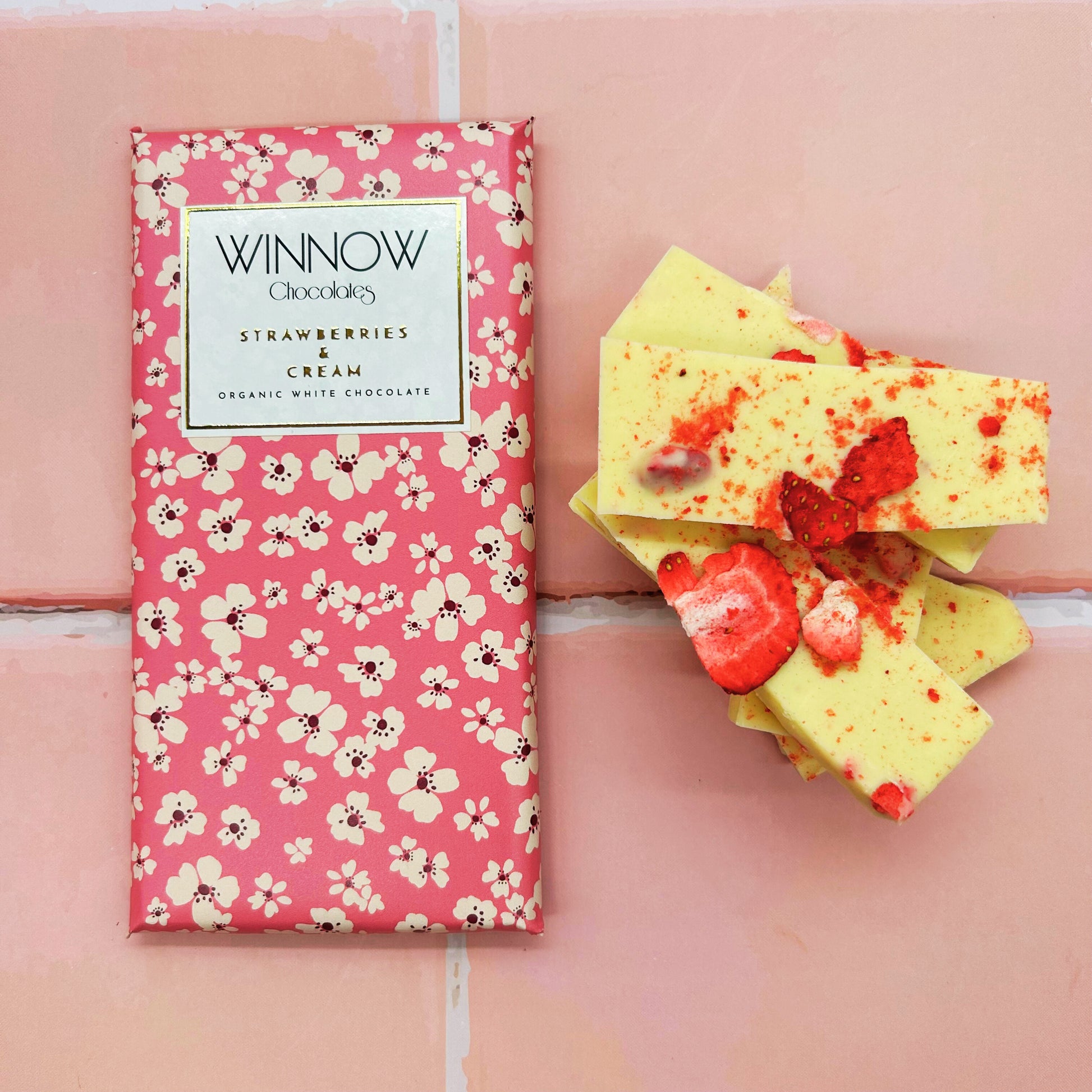 Strawberries & Cream - Organic White Chocolate image 1