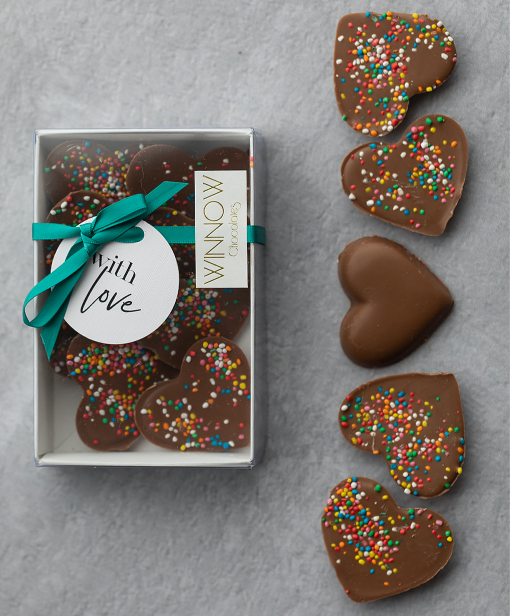With love - Milk chocolate freckle hearts image 0