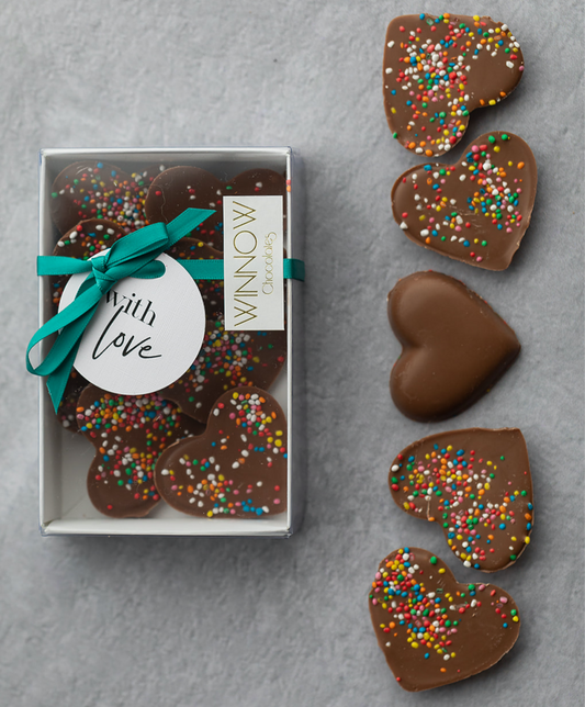 With love  - Milk chocolate freckle hearts image 0