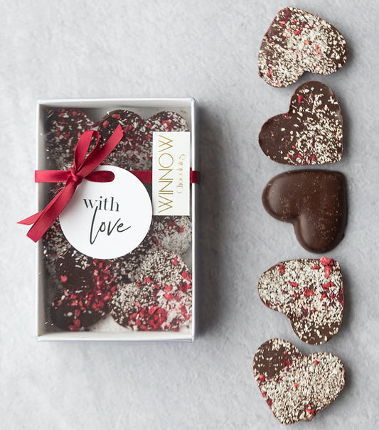 With love - dark Raspberry & Coconut hearts image 0